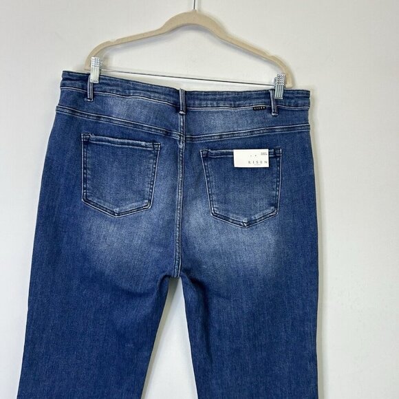 NEW Risen High Rise Slit Straight Jeans Womens Size 3XL Ankle - Picture 8 of 11